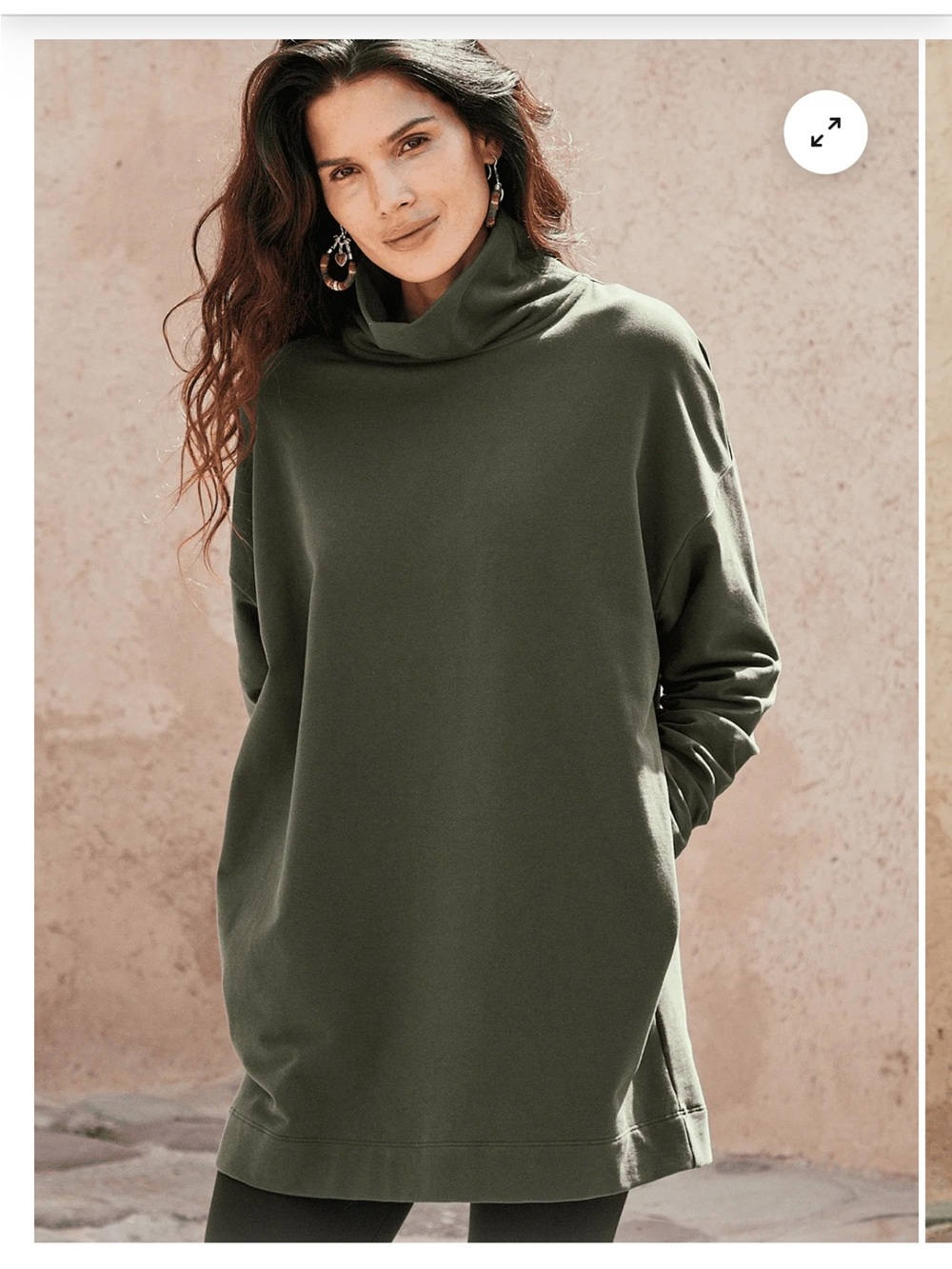 Peruvian Connection Chelsea Tunic in Army Large